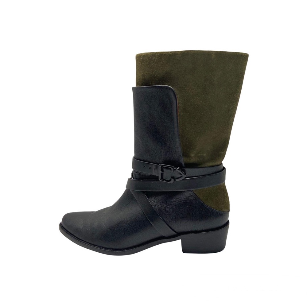 REBECCA MINKOFF Sebas Leather & Suede Midcalf Boots Women’s Size 6